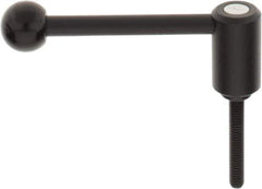 KIPP - 5/16-18, 0.94" Hub Diam, Steel Threaded Stud Adjustable Tension Lever with 0° Handle - 1.97" Stud Length, 3.62" OAL, 1.46" High - Apex Tool & Supply