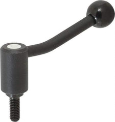 KIPP - 3/8-16, 0.94" Hub Diam, Steel Threaded Stud Adjustable Tension Lever with 20° Handle - 0.98" Stud Length, 3.46" OAL, 2.3" High - Apex Tool & Supply