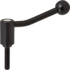 KIPP - 3/8-16, 0.94" Hub Diam, Steel Threaded Stud Adjustable Tension Lever with 20° Handle - 1.57" Stud Length, 3.46" OAL, 2.3" High - Apex Tool & Supply