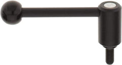 KIPP - 3/8-16, 0.94" Hub Diam, Steel Threaded Stud Adjustable Tension Lever with 0° Handle - 0.78" Stud Length, 3.62" OAL, 1.46" High - Apex Tool & Supply