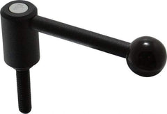 KIPP - 3/8-16, 0.94" Hub Diam, Steel Threaded Stud Adjustable Tension Lever with 0° Handle - 1.57" Stud Length, 3.62" OAL, 1.46" High - Apex Tool & Supply