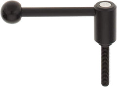 KIPP - 3/8-16, 0.94" Hub Diam, Steel Threaded Stud Adjustable Tension Lever with 0° Handle - 1.97" Stud Length, 3.62" OAL, 1.46" High - Apex Tool & Supply