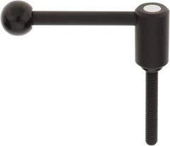 KIPP - 3/8-16, 0.94" Hub Diam, Steel Threaded Stud Adjustable Tension Lever with 0° Handle - 2.36" Stud Length, 3.62" OAL, 1.46" High - Apex Tool & Supply