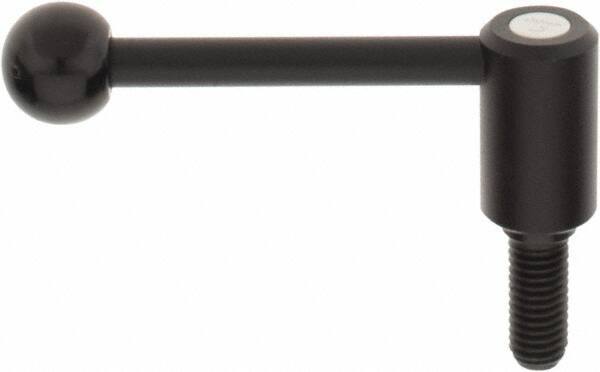 KIPP - 1/2-13, 0.94" Hub Diam, Steel Threaded Stud Adjustable Tension Lever with 0° Handle - 1.18" Stud Length, 3.62" OAL, 1.46" High - Apex Tool & Supply