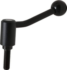 KIPP - 1/2-13, 1.1" Hub Diam, Steel Threaded Stud Adjustable Tension Lever with 20° Handle - 1.57" Stud Length, 4.17" OAL, 2.7" High - Apex Tool & Supply