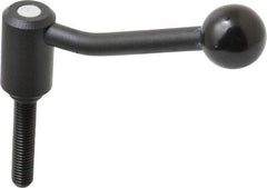 KIPP - 1/2-13, 1.1" Hub Diam, Steel Threaded Stud Adjustable Tension Lever with 20° Handle - 2.36" Stud Length, 4.17" OAL, 2.7" High - Apex Tool & Supply