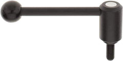 KIPP - 1/2-13, 1.3" Hub Diam, Steel Threaded Stud Adjustable Tension Lever with 0° Handle - 1.18" Stud Length, 5.3" OAL, 1.85" High - Apex Tool & Supply