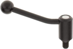 KIPP - 5/8-11, 1.3" Hub Diam, Steel Threaded Stud Adjustable Tension Lever with 20° Handle - 0.78" Stud Length, 5.06" OAL, 3.19" High - Apex Tool & Supply