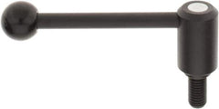 KIPP - 5/8-11, 1.3" Hub Diam, Steel Threaded Stud Adjustable Tension Lever with 0° Handle - 1.18" Stud Length, 5.3" OAL, 1.85" High - Apex Tool & Supply