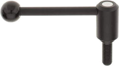 KIPP - 5/8-11, 1.3" Hub Diam, Steel Threaded Stud Adjustable Tension Lever with 0° Handle - 1.57" Stud Length, 5.3" OAL, 1.85" High - Apex Tool & Supply