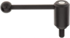 KIPP - 5/8-11, 1.61" Hub Diam, Steel Threaded Stud Adjustable Tension Lever with 0° Handle - 1.18" Stud Length, 5.3" OAL, 2.22" High - Apex Tool & Supply