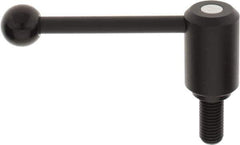 KIPP - 3/4-10, 1.61" Hub Diam, Steel Threaded Stud Adjustable Tension Lever with 0° Handle - 1.57" Stud Length, 5.3" OAL, 2.22" High - Apex Tool & Supply