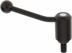 KIPP - M16 x 2.0, 1.61" Hub Diam, Steel Threaded Stud Adjustable Tension Lever with 20° Handle - 1.18" Stud Length, 5.06" OAL, 3.52" High - Apex Tool & Supply