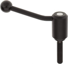 KIPP - M16 x 2.0, 1.61" Hub Diam, Steel Threaded Stud Adjustable Tension Lever with 20° Handle - 2-3/4" Stud Length, 5.06" OAL, 3.52" High - Apex Tool & Supply