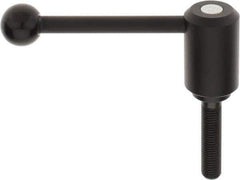 KIPP - M16 x 2.0, 1.61" Hub Diam, Steel Threaded Stud Adjustable Tension Lever with 0° Handle - 2-3/4" Stud Length, 5.3" OAL, 2.22" High - Apex Tool & Supply