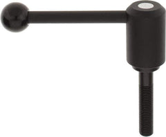 KIPP - M16 x 2.0, 1.61" Hub Diam, Steel Threaded Stud Adjustable Tension Lever with 0° Handle - 3.15" Stud Length, 5.3" OAL, 2.22" High - Apex Tool & Supply