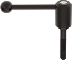 KIPP - M16 x 2.0, 1.61" Hub Diam, Steel Threaded Stud Adjustable Tension Lever with 0° Handle - 3.54" Stud Length, 5.3" OAL, 2.22" High - Apex Tool & Supply