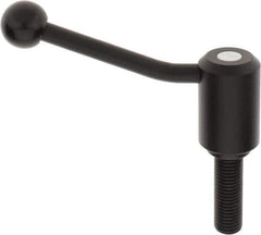 KIPP - M20 x 2.5, 1.61" Hub Diam, Steel Threaded Stud Adjustable Tension Lever with 20° Handle - 2.36" Stud Length, 5.06" OAL, 3.52" High - Apex Tool & Supply