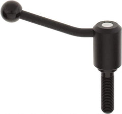 KIPP - M20 x 2.5, 1.61" Hub Diam, Steel Threaded Stud Adjustable Tension Lever with 20° Handle - 2-3/4" Stud Length, 5.06" OAL, 3.52" High - Apex Tool & Supply