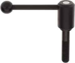 KIPP - M20 x 2.5, 1.61" Hub Diam, Steel Threaded Stud Adjustable Tension Lever with 0° Handle - 3.54" Stud Length, 5.3" OAL, 2.22" High - Apex Tool & Supply