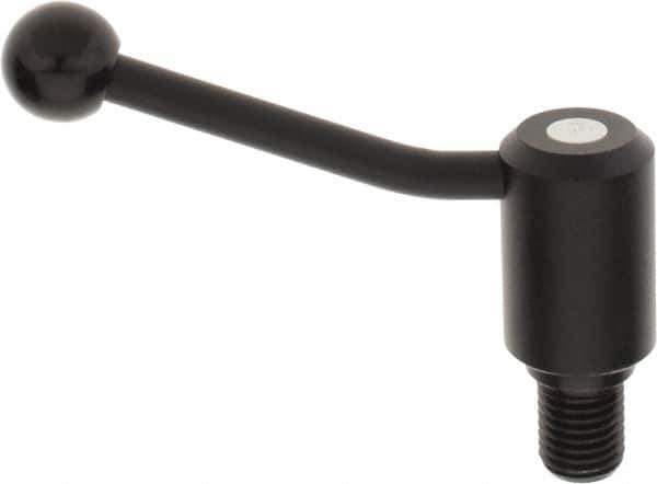 KIPP - M24 x 3.0, 1.61" Hub Diam, Steel Threaded Stud Adjustable Tension Lever with 20° Handle - 1.18" Stud Length, 5.06" OAL, 3.52" High - Apex Tool & Supply
