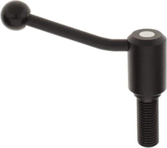 KIPP - M24 x 3.0, 1.61" Hub Diam, Steel Threaded Stud Adjustable Tension Lever with 20° Handle - 2.36" Stud Length, 5.06" OAL, 3.52" High - Apex Tool & Supply