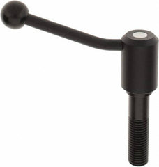 KIPP - M24 x 3.0, 1.61" Hub Diam, Steel Threaded Stud Adjustable Tension Lever with 20° Handle - 3.54" Stud Length, 5.06" OAL, 3.52" High - Apex Tool & Supply