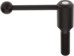 KIPP - M24 x 3.0, 1.61" Hub Diam, Steel Threaded Stud Adjustable Tension Lever with 0° Handle - 2-3/4" Stud Length, 5.3" OAL, 2.22" High - Apex Tool & Supply
