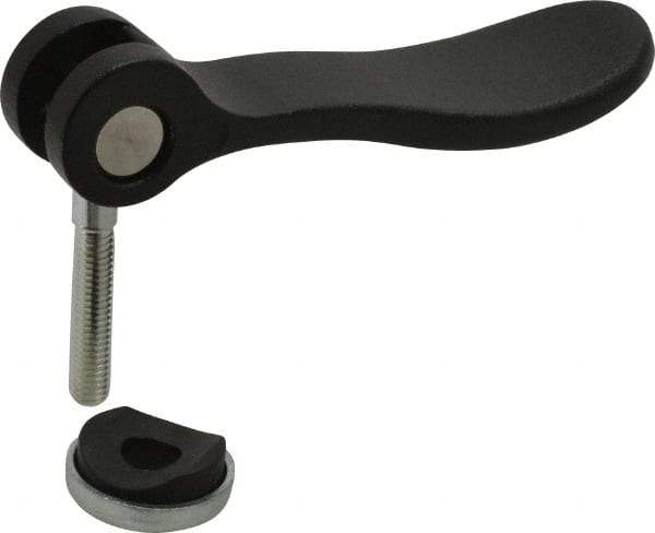 KIPP - #10-32, 0.59" Hub Diam, Black Powder Coat Cast Aluminum Adjustable Clamping Handle - 0.78" Stud Length - Apex Tool & Supply