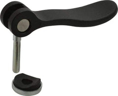 KIPP - #10-32, 0.59" Hub Diam, Black Powder Coat Cast Aluminum Adjustable Clamping Handle - 0.78" Stud Length - Apex Tool & Supply
