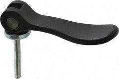 KIPP - #10-32, 0.59" Hub Diam, Black Powder Coat Cast Aluminum Adjustable Clamping Handle - 1.18" Stud Length - Apex Tool & Supply