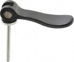 KIPP - #10-32, 0.59" Hub Diam, Black Powder Coat Cast Aluminum Adjustable Clamping Handle - 1.96" Stud Length - Apex Tool & Supply