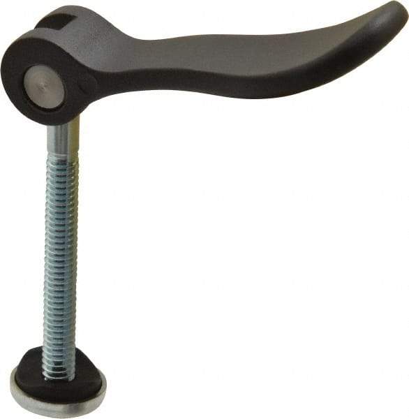 KIPP - 1/4-20, 0.59" Hub Diam, Black Powder Coat Cast Aluminum Adjustable Clamping Handle - 1.96" Stud Length - Apex Tool & Supply