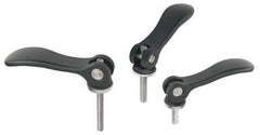 KIPP - 5/16-18, 0.94" Hub Diam, Black Powder Coat Aluminum (Stainless Steel Inserts) Adjustable Clamping Handle - 0.99" Stud Length - Apex Tool & Supply