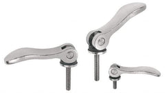 KIPP - 3/8-16, 1.06" Hub Diam, Stainless Steel Adjustable Clamping Handle - 1.57" Stud Length - Apex Tool & Supply