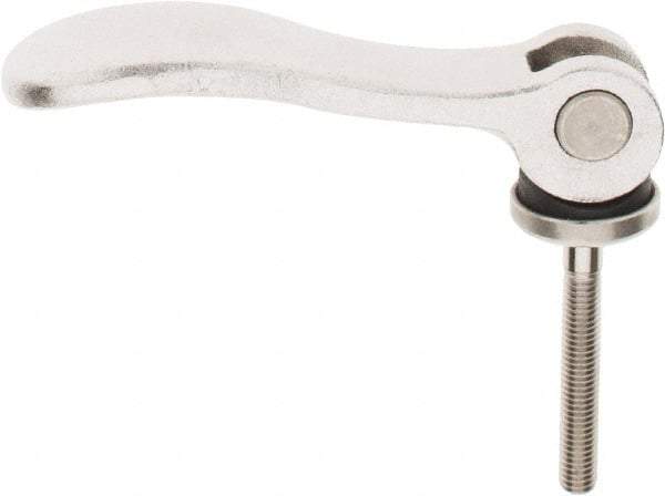 KIPP - M5 x 0.8, 0.59" Hub Diam, Stainless Steel Adjustable Clamping Handle - 1.18" Stud Length - Apex Tool & Supply