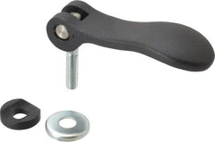 KIPP - 5/16-18, 0.94" Hub Diam, Black Powder Coat Cast Aluminum Adjustable Clamping Handle - 0.99" Stud Length - Apex Tool & Supply
