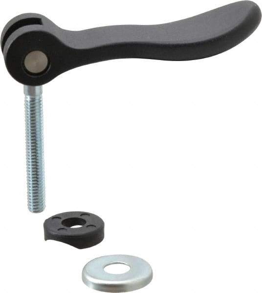 KIPP - 5/16-18, 0.94" Hub Diam, Black Powder Coat Cast Aluminum Adjustable Clamping Handle - 1.96" Stud Length - Apex Tool & Supply