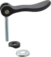 KIPP - 5/16-18, 0.94" Hub Diam, Black Powder Coat Cast Aluminum Adjustable Clamping Handle - 1.96" Stud Length - Apex Tool & Supply