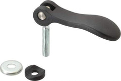 KIPP - 3/8-16, 0.94" Hub Diam, Black Powder Coat Cast Aluminum Adjustable Clamping Handle - 1.57" Stud Length - Apex Tool & Supply