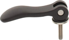 KIPP - 5/16-18, 0.94" Hub Diam, Black Powder Coat Aluminum (Stainless Steel Inserts) Adjustable Clamping Handle - 1.18" Stud Length - Apex Tool & Supply