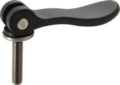 KIPP - 3/8-16, 0.94" Hub Diam, Black Powder Coat Aluminum (Stainless Steel Inserts) Adjustable Clamping Handle - 1.57" Stud Length - Apex Tool & Supply