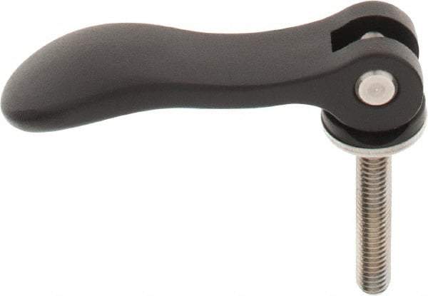 KIPP - 3/8-16, 0.94" Hub Diam, Black Powder Coat Aluminum (Stainless Steel Inserts) Adjustable Clamping Handle - 1.96" Stud Length - Apex Tool & Supply