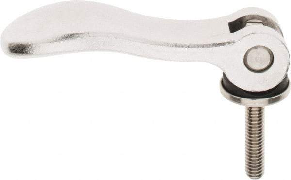 KIPP - 5/16-18, 1.06" Hub Diam, Stainless Steel Adjustable Clamping Handle - 1.57" Stud Length - Apex Tool & Supply