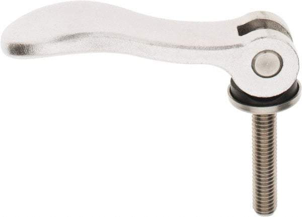KIPP - 3/8-16, 1.06" Hub Diam, Stainless Steel Adjustable Clamping Handle - 1.96" Stud Length - Apex Tool & Supply