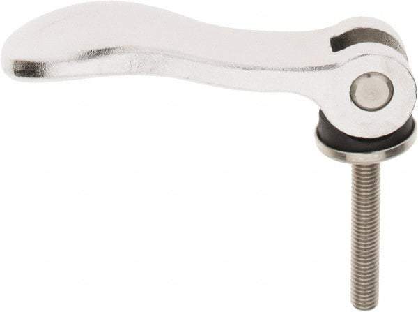 KIPP - M8 x 1.25, 1.06" Hub Diam, Stainless Steel Adjustable Clamping Handle - 1.96" Stud Length - Apex Tool & Supply
