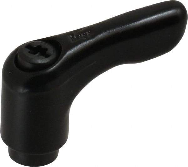 KIPP - #10-32, 0.51" Hub Diam, Zinc Die Cast (Steel Components) Tapped Insert Adjustable Clamping Handle - 1.85" OAL, 1.22" High, 0.35" Hole Depth - Apex Tool & Supply