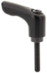 KIPP - #10-32, 0.55" Hub Diam, Zinc Die Cast (Steel Components) Threaded Stud Adjustable Clamping Handle - 0.98" Stud Length, 1.85" OAL, 1.22" High - Apex Tool & Supply