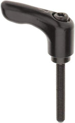 KIPP - #10-32, 0.55" Hub Diam, Zinc Die Cast (Steel Components) Threaded Stud Adjustable Clamping Handle - 1.38" Stud Length, 1.85" OAL, 1.22" High - Apex Tool & Supply
