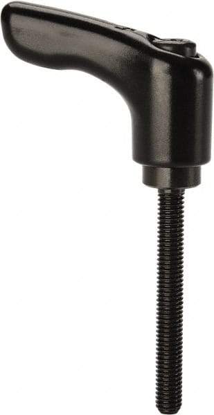 KIPP - #10-32, 0.55" Hub Diam, Zinc Die Cast (Steel Components) Threaded Stud Adjustable Clamping Handle - 1.57" Stud Length, 1.85" OAL, 1.22" High - Apex Tool & Supply